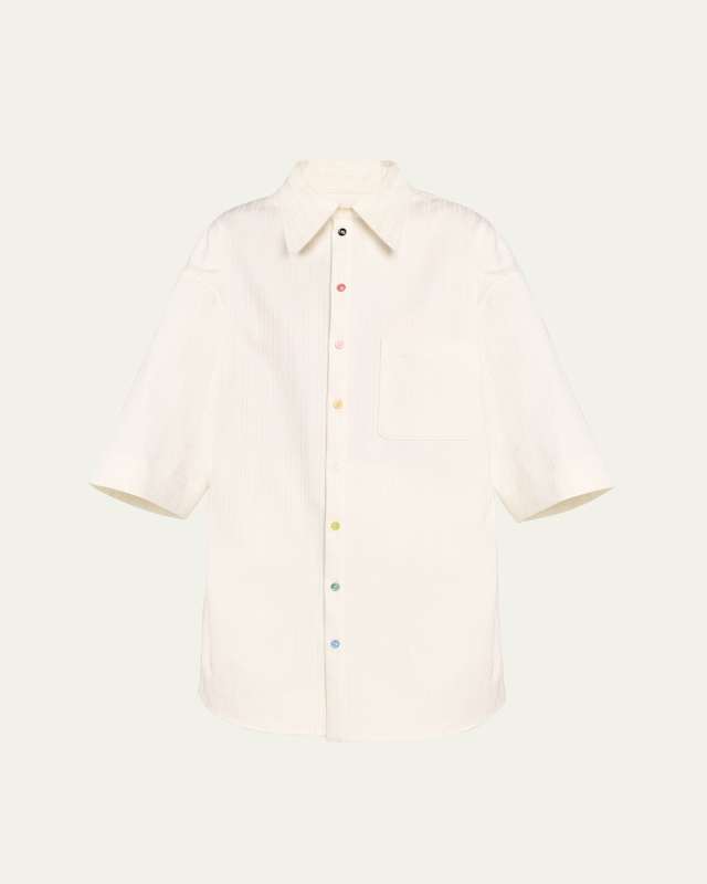 Embroidered Jumbo Short-Sleeve Shirt