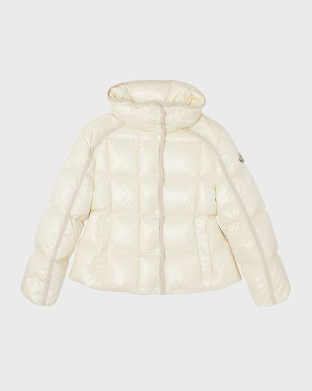 Girl's Sleat Puffer Jacket W/ Contrast Trim, Size 8-14