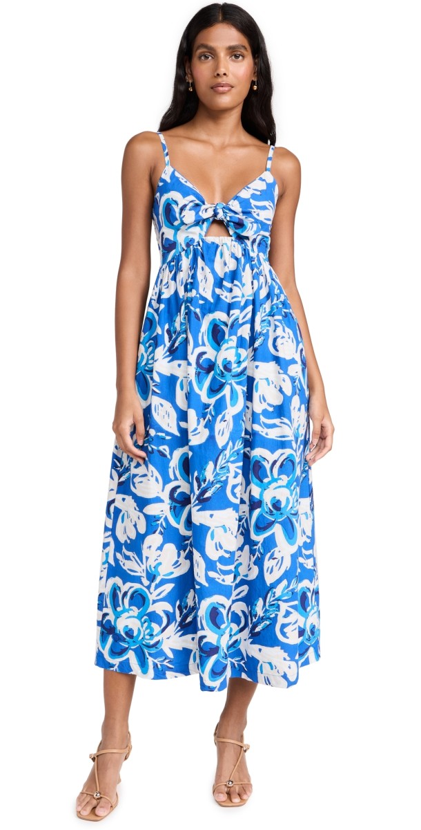 Cleobella Annie Ankle Dress Azure Print