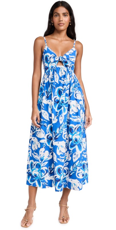 Cleobella Annie Ankle Dress Azure Print