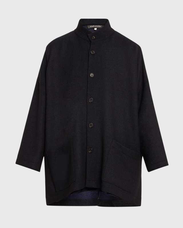 Wide Open Stand Collar Jacket (Long Length)