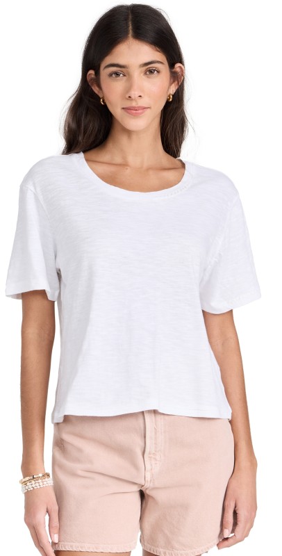 LoveShackFancy Calix Tee White