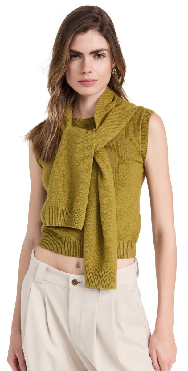 Commission Scarf Knit Top Moss
