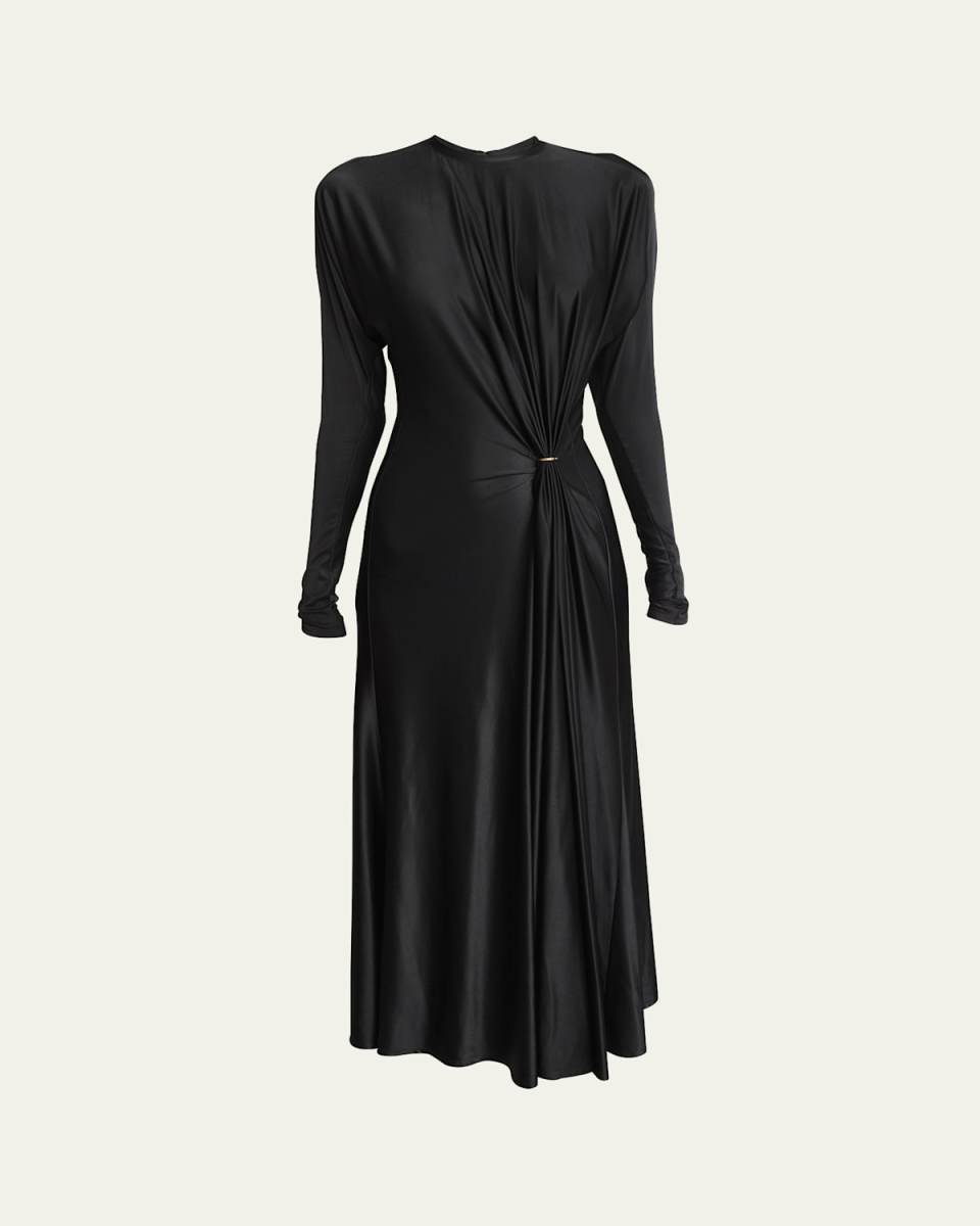 Side Gathered Metal Ring Dress