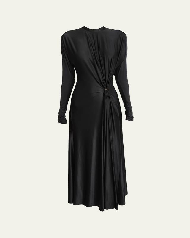 Side Gathered Metal Ring Dress