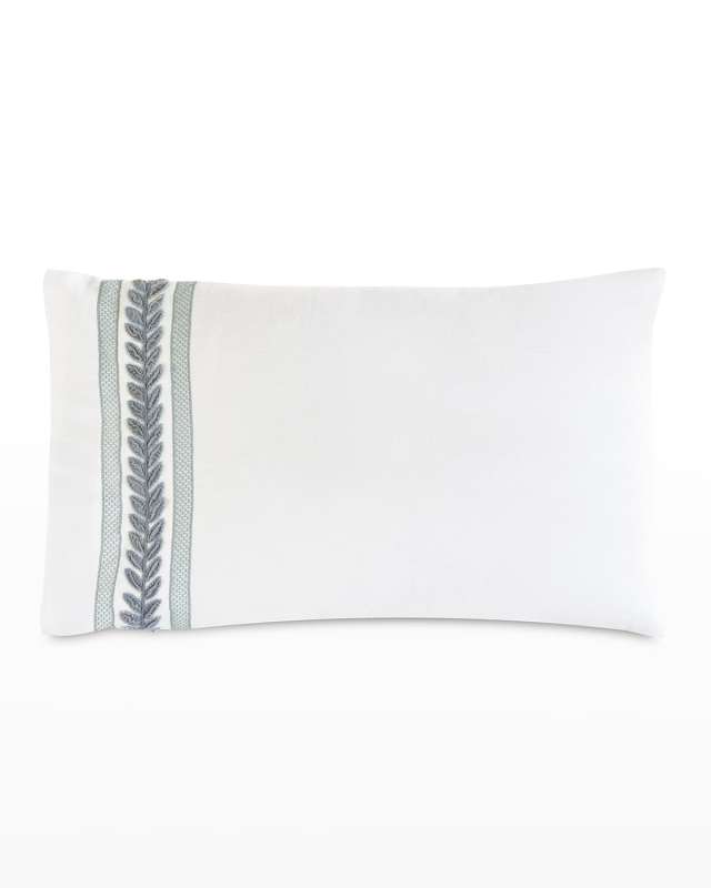 Amberlynn Velvet Leaf Sham, Left Borde