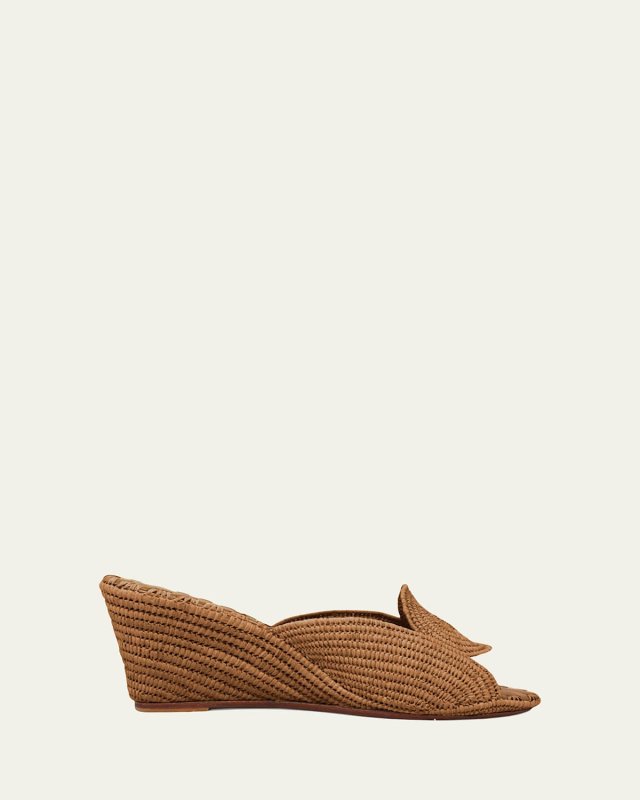 Etre Raffia Wedge Sandals