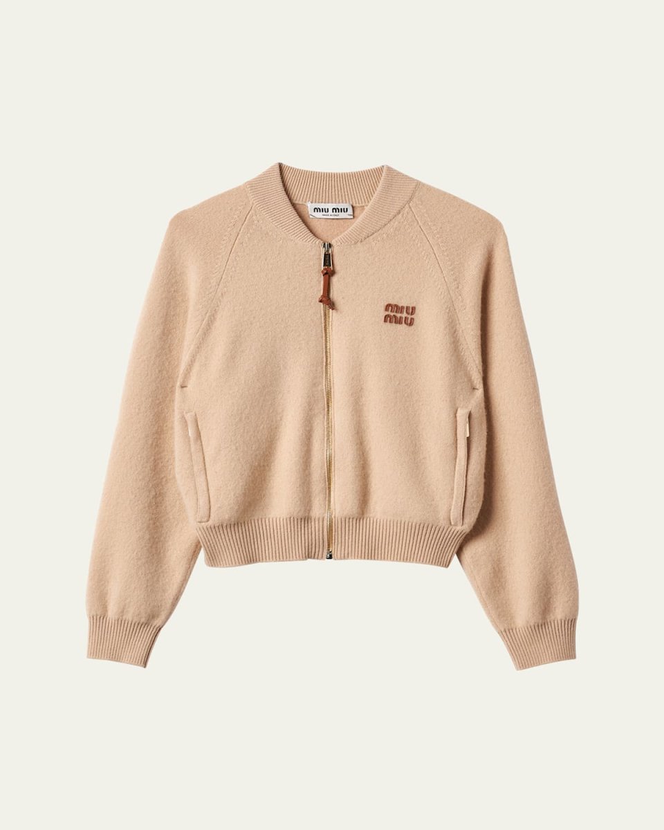 Long-Sleeve Zip Up Cashmere Sweater