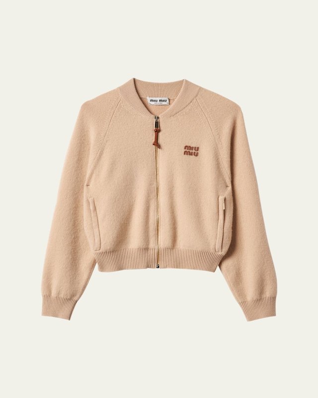 Long-Sleeve Zip Up Cashmere Sweater
