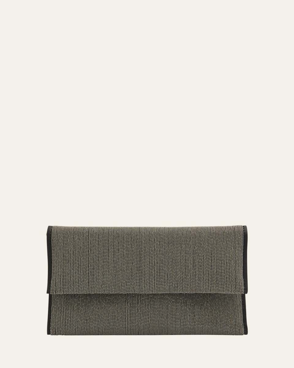 Allover Monili Clutch Bag w/ Chain Strap
