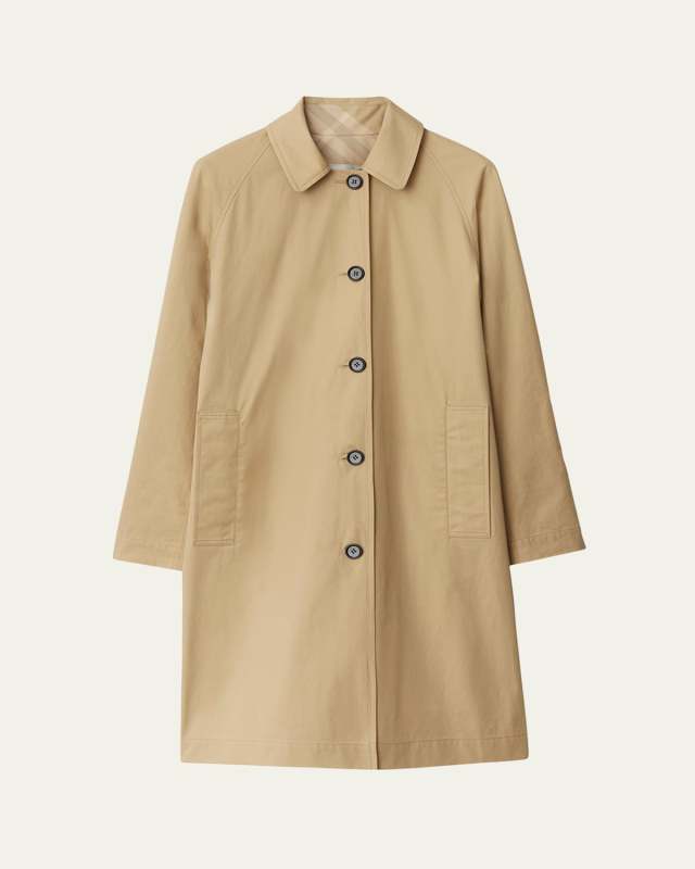 Reversible Check Print Trench Coat