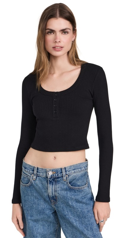 Reformation Billie Knit Top Black
