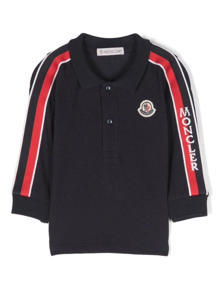 logo-patch striped polo shir