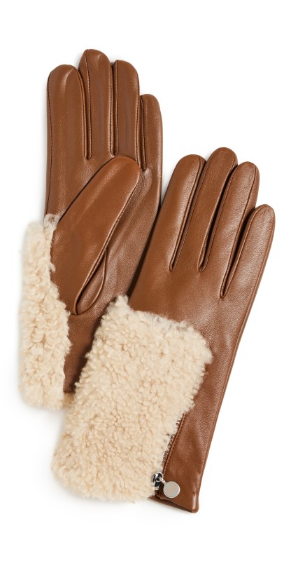 Carolina Amato L169 Gloves Luggage/Natural