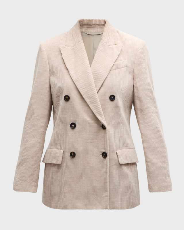 Fluid Melange Corduroy Blazer Jacket