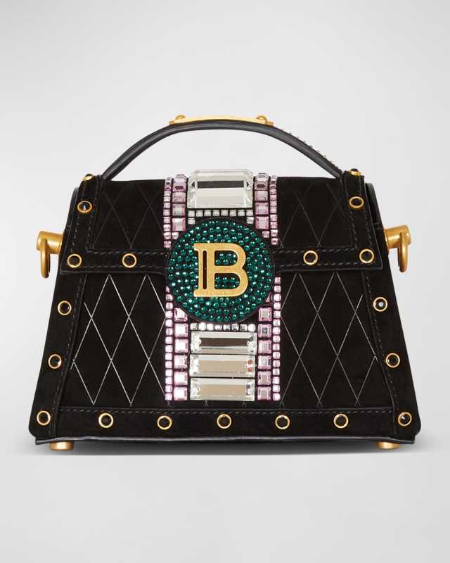 BBuzz Dynasty Small Top-Handle Bag in Embossed Suede