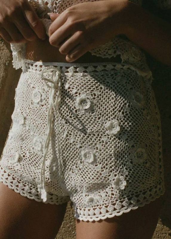 DOEN Mimi Crochet Short Pearl