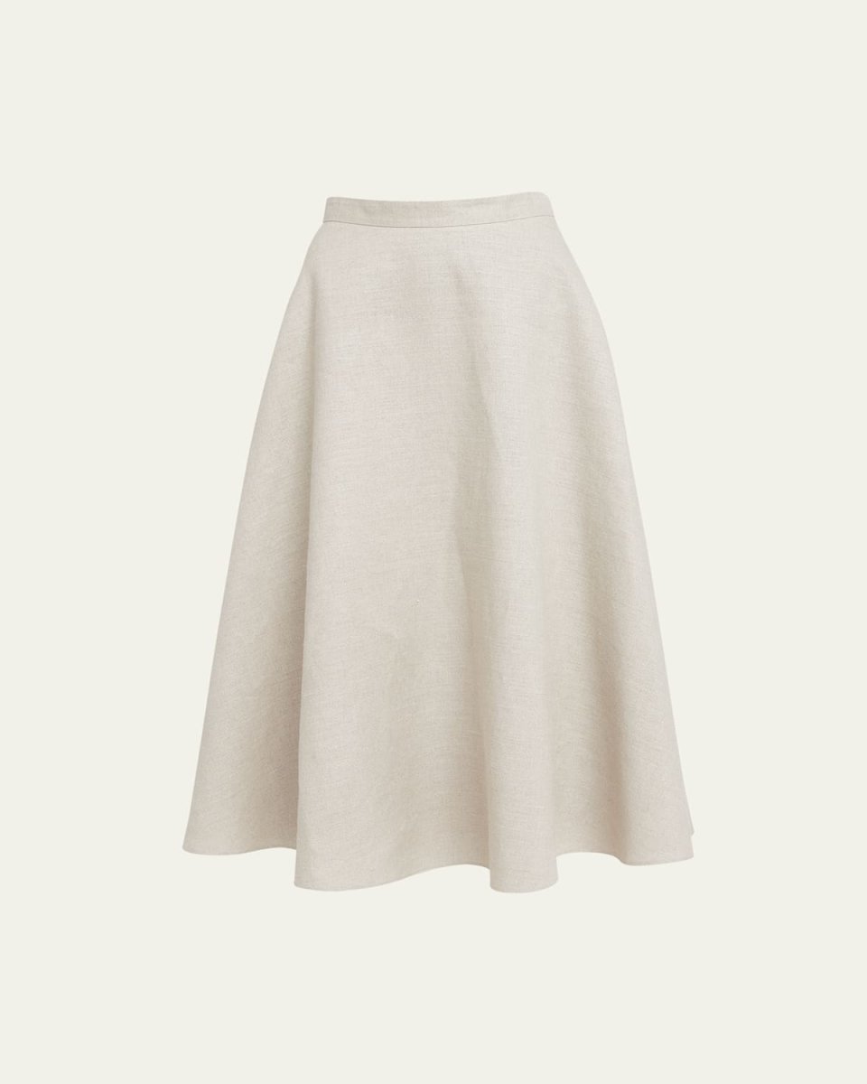 Full Circle Midi Skirt with Logo Detail
