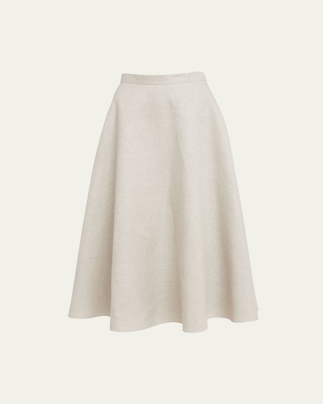 Full Circle Midi Skirt with Logo Detail