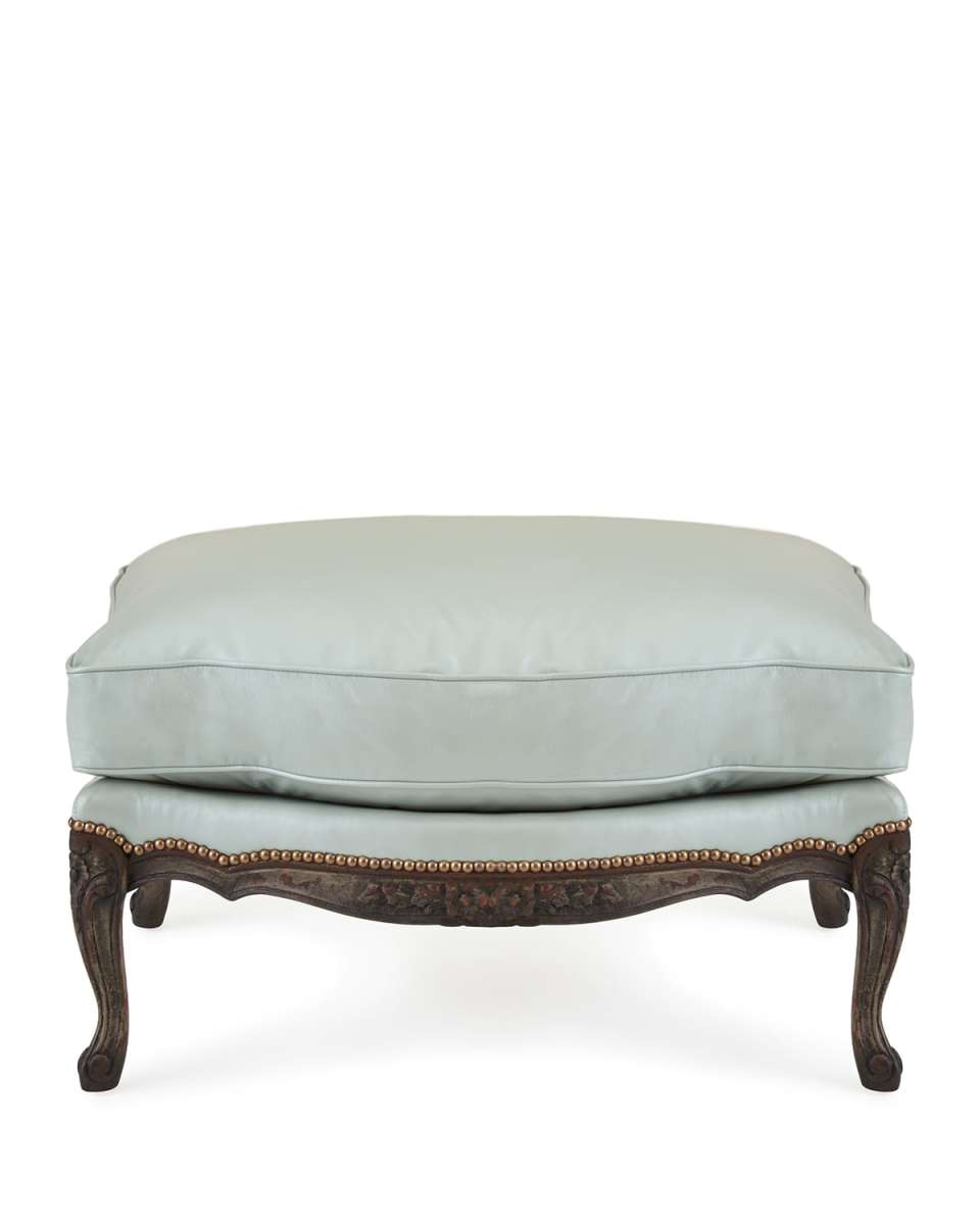 Bates Leather Ottoman