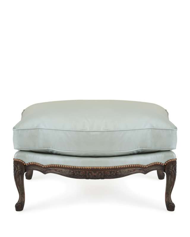 Bates Leather Ottoman