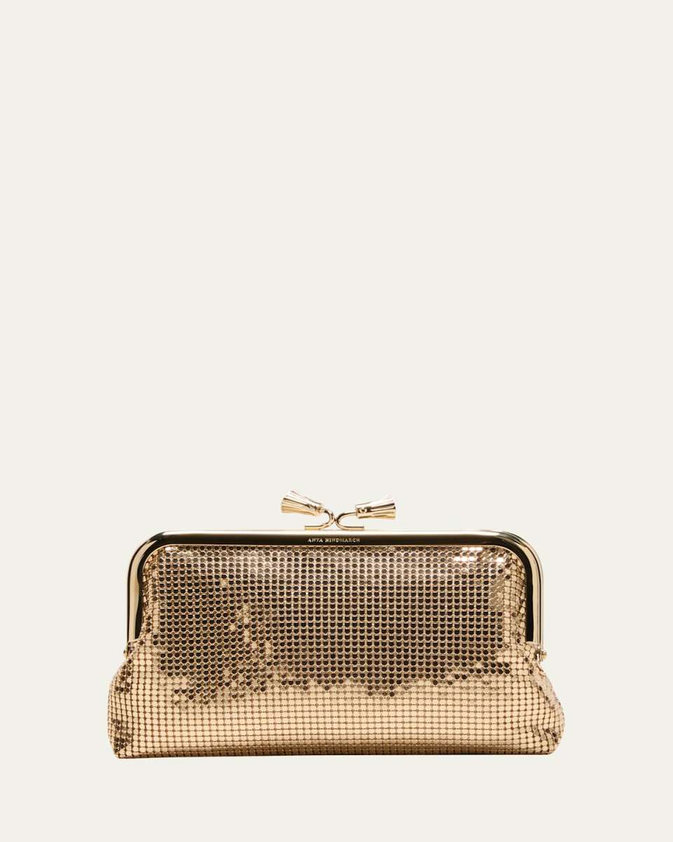 Maud Tassel Metal Mesh Clutch Bag