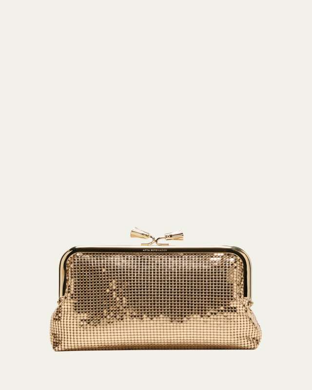 Maud Tassel Metal Mesh Clutch Bag