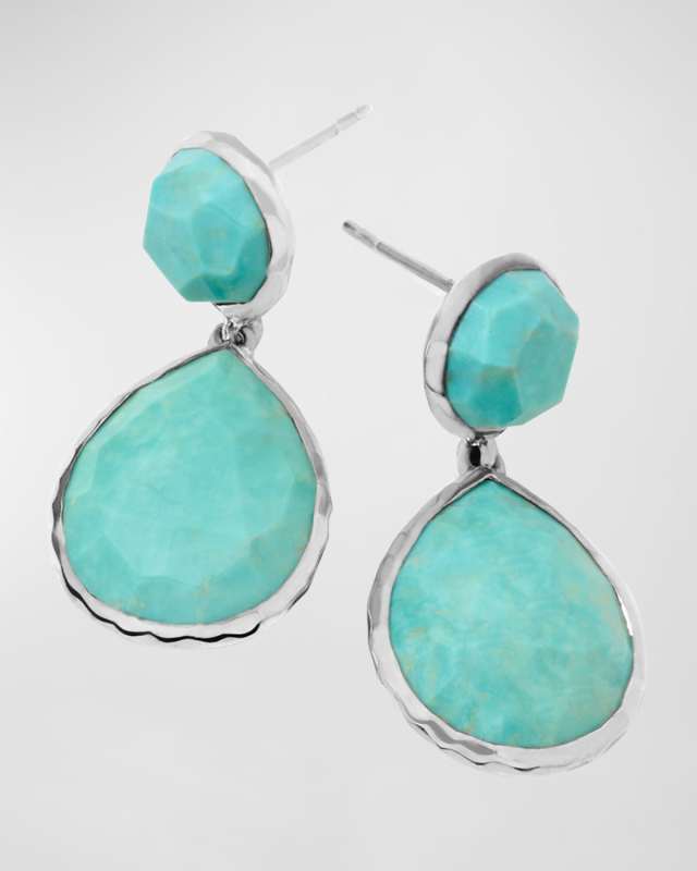2-Stone Earrings in Sterling Silver