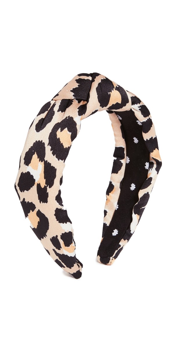 Lele Sadoughi Silk Leopard Knotted Headband Leopard