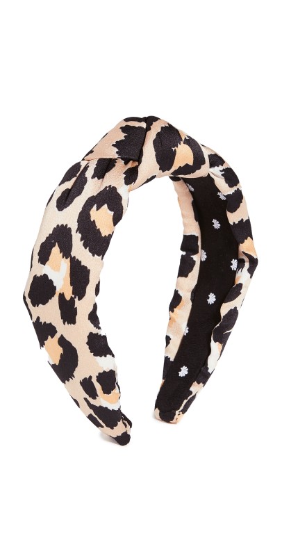 Lele Sadoughi Silk Leopard Knotted Headband Leopard