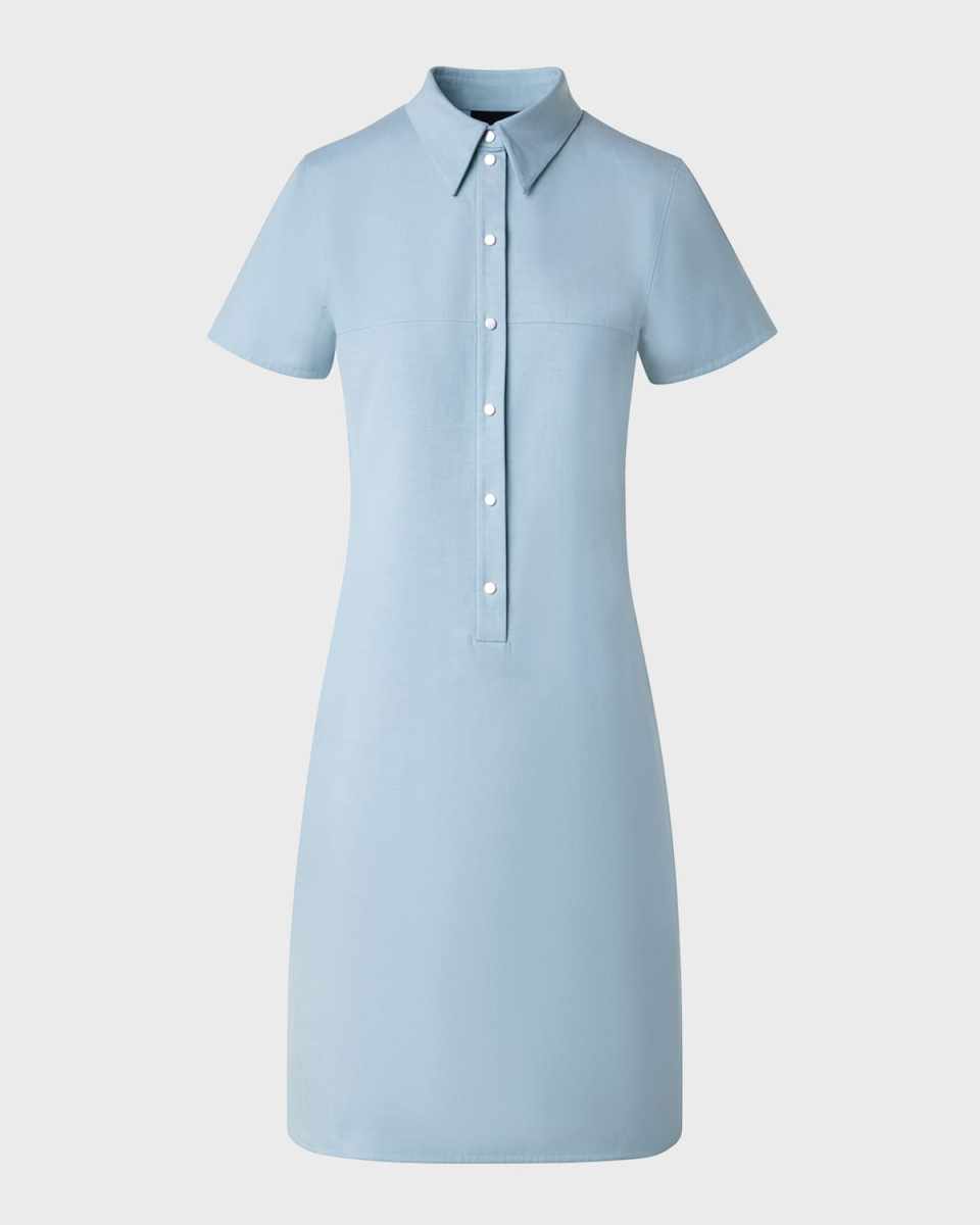 Snap-Front Short-Sleeve Shirtdress