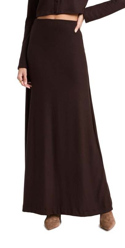 Lesetauren High Waist Maxi Skirt Chocolate