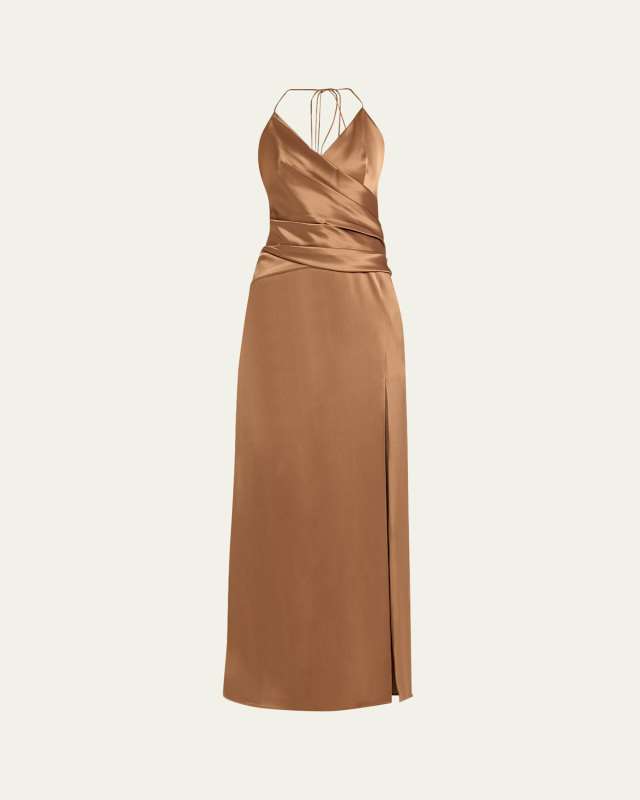 Draped Satin Gown