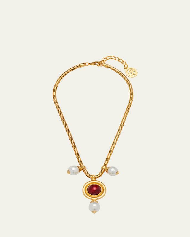 Gold Necklace with Crystals