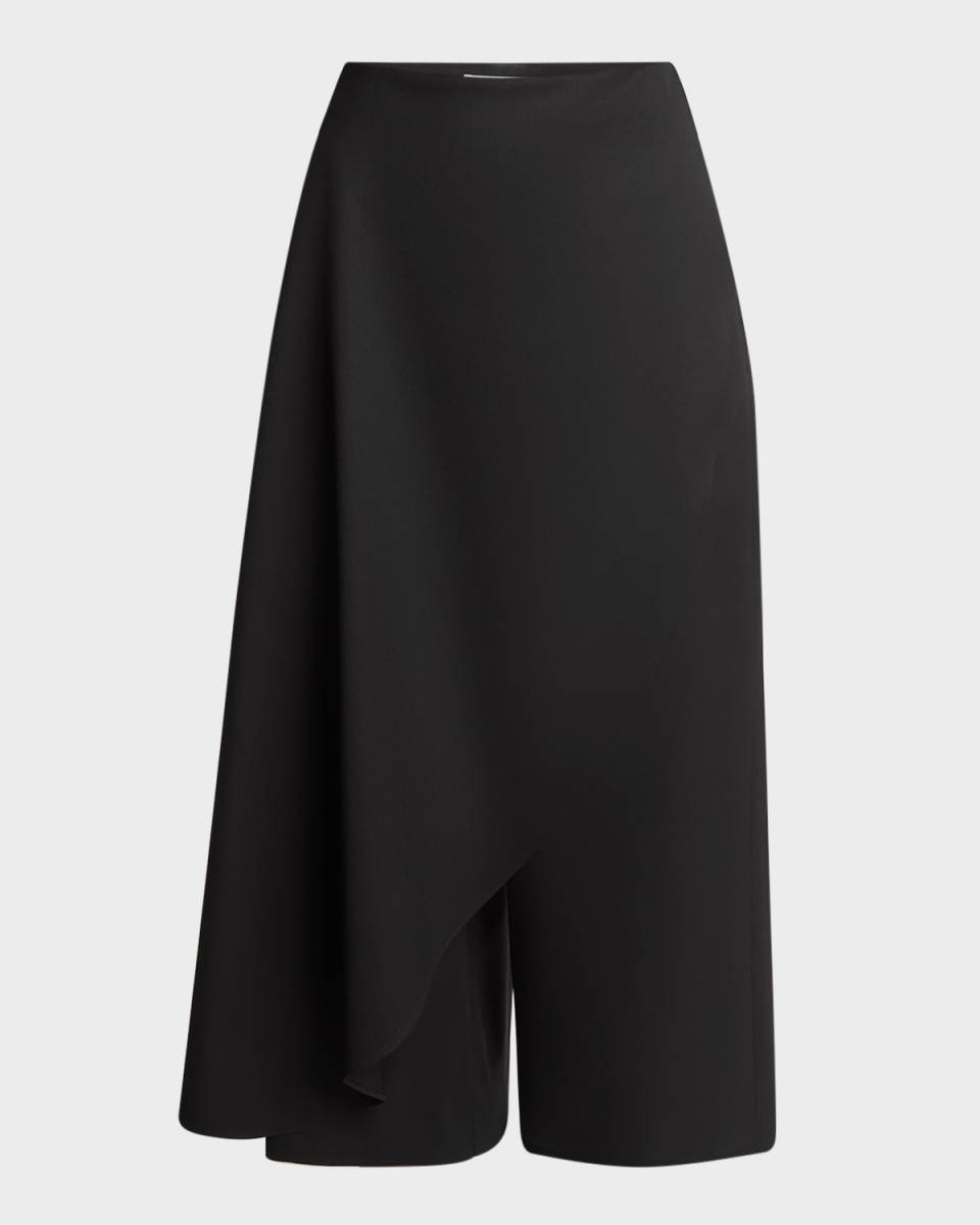 Draped Skirt Wool Pants