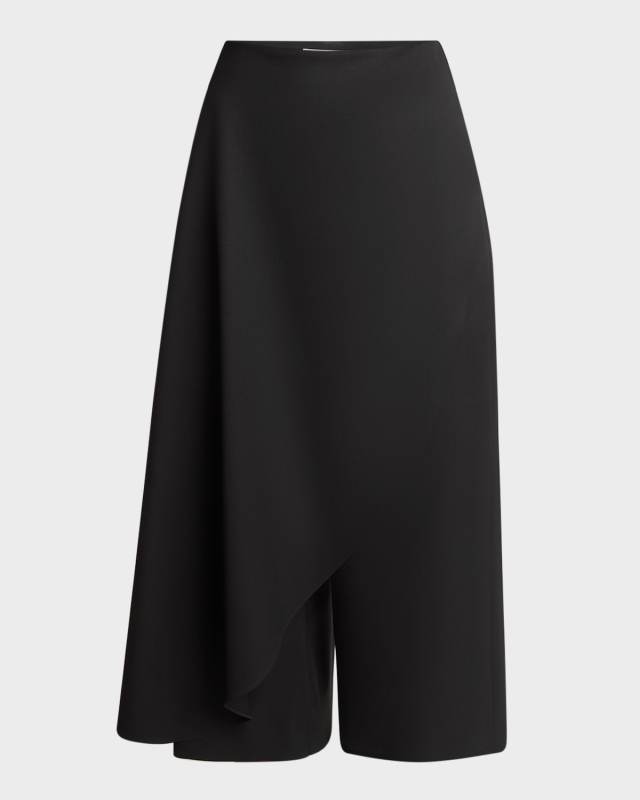 Draped Skirt Wool Pants