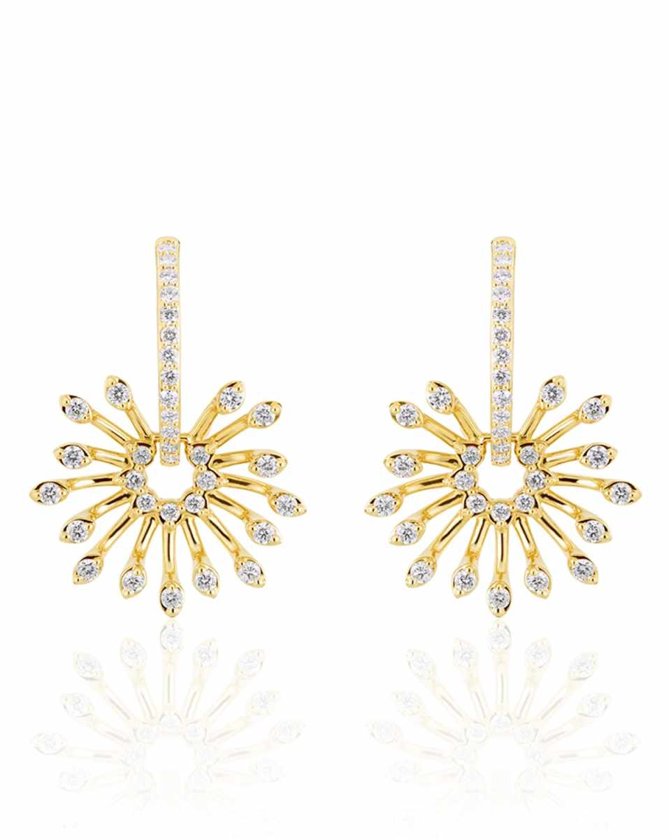 Luminus 18k Yellow Gold Stemmed Diamond Drop Earrings