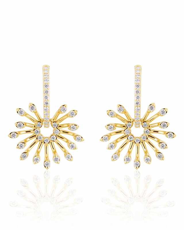 Luminus 18k Yellow Gold Stemmed Diamond Drop Earrings
