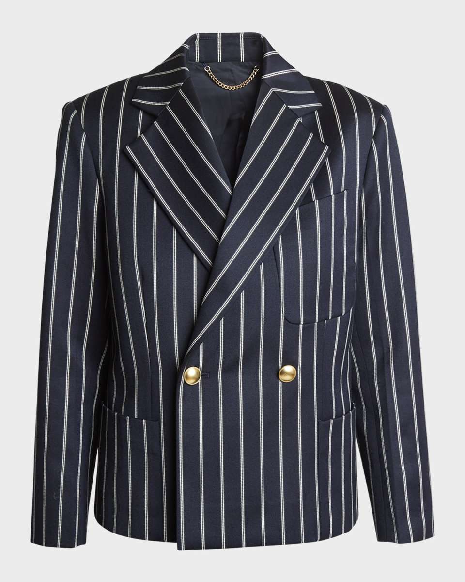 Double-Breasted Cropped Blazer Jacket