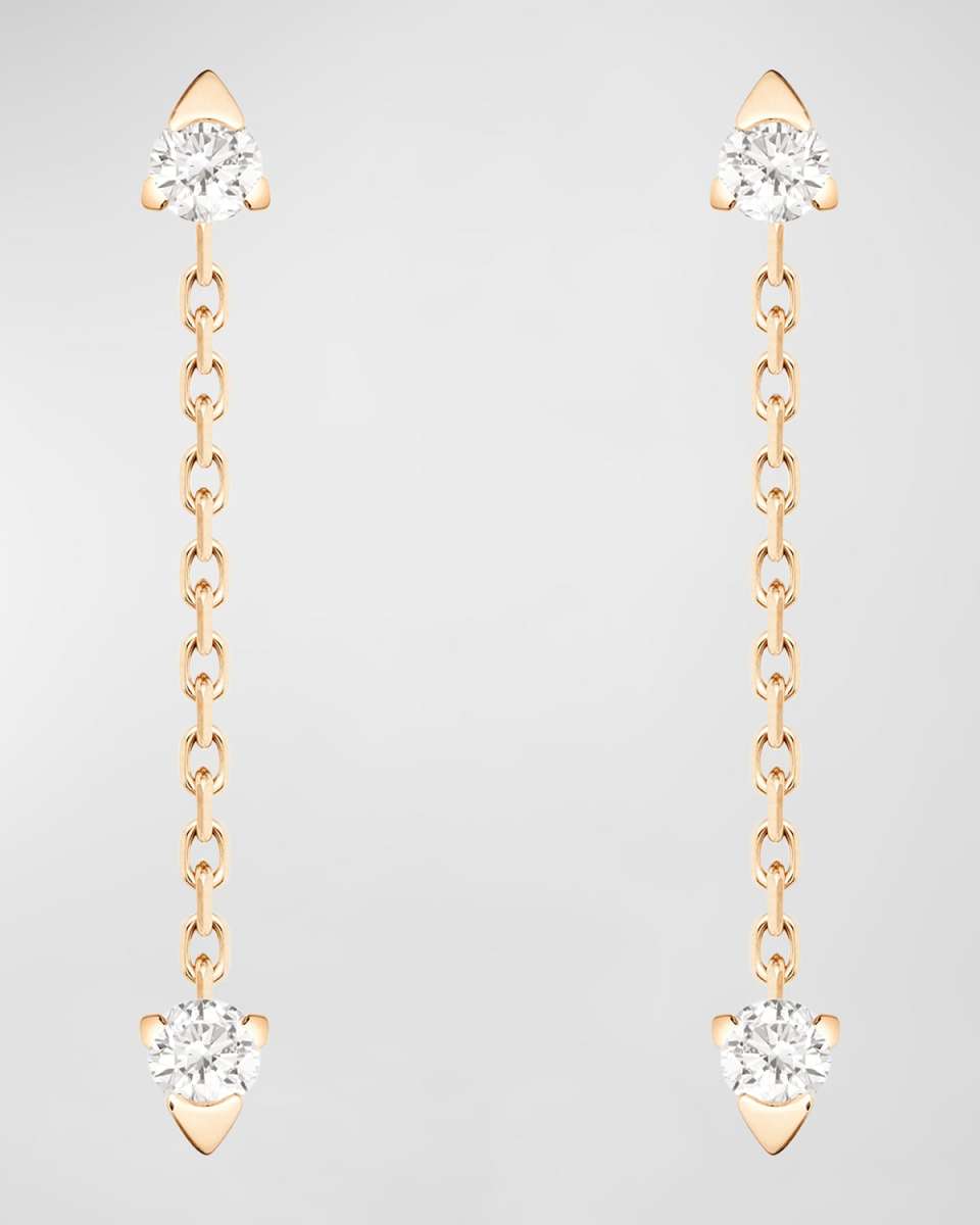 Sunlight 18K Rose Gold Diamond Chain Drop Earrings