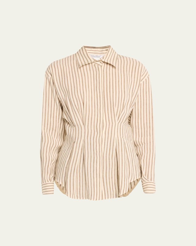 Eritrea Darted Striped Flax Shirt