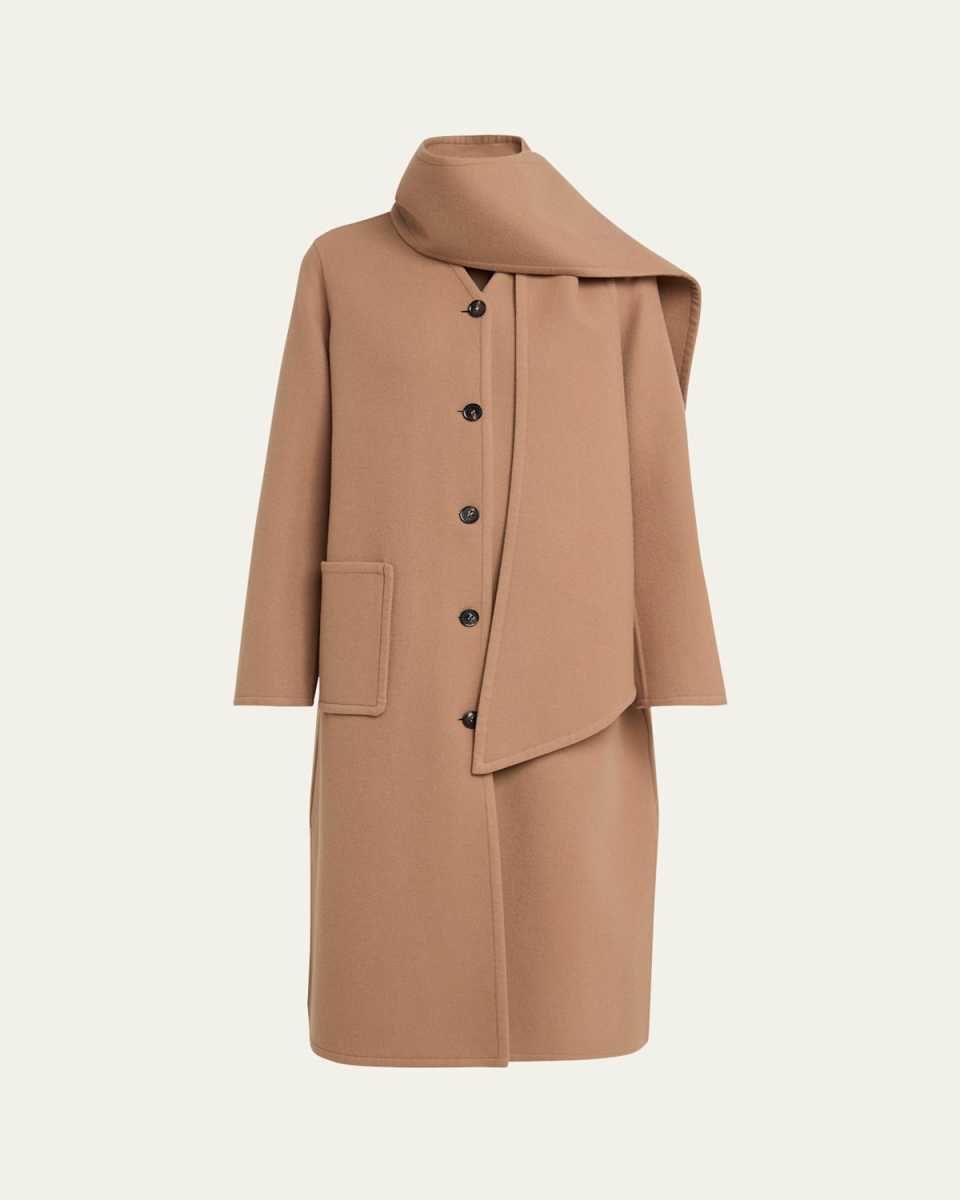 Gladwin Scarf-Neck Heavy Cashmere Coat