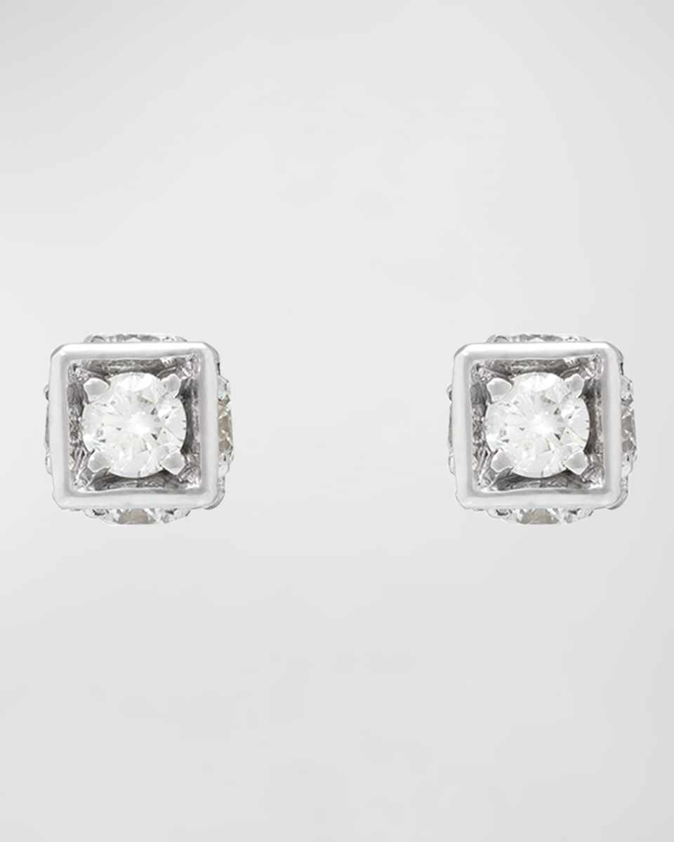 18k White Gold Diamond Stud Earrings