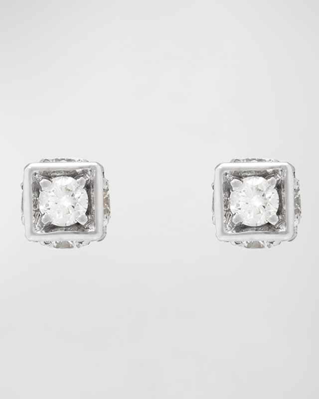 18k White Gold Diamond Stud Earrings