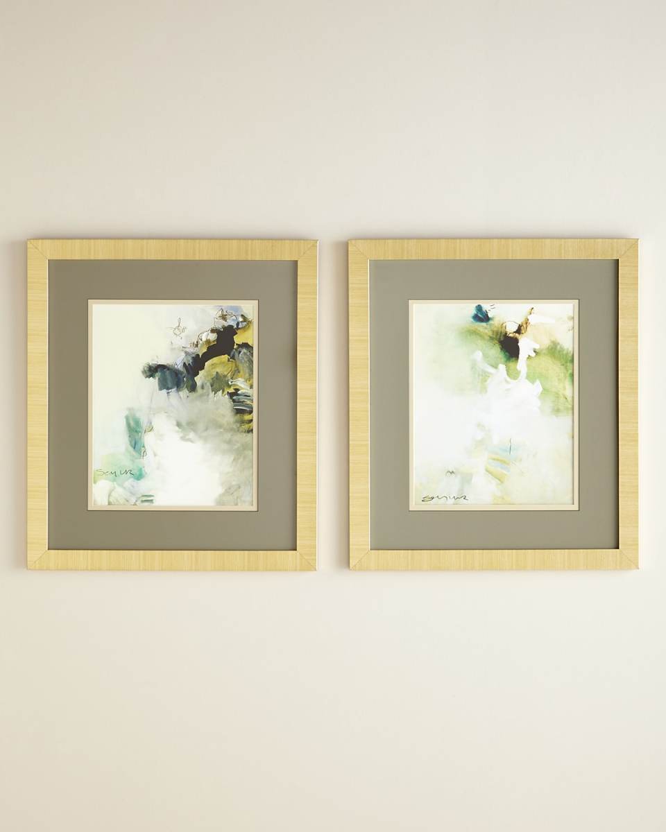 Two "Overjoyed" Abstract Giclee on Canvas Wall Art Set