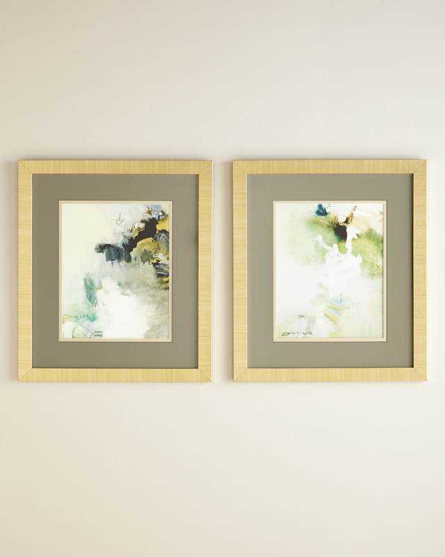 Two "Overjoyed" Abstract Giclee on Canvas Wall Art Set