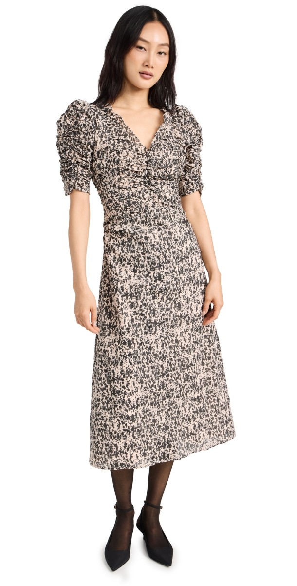 Sea Gia Print Ruched Midi Dress Multi