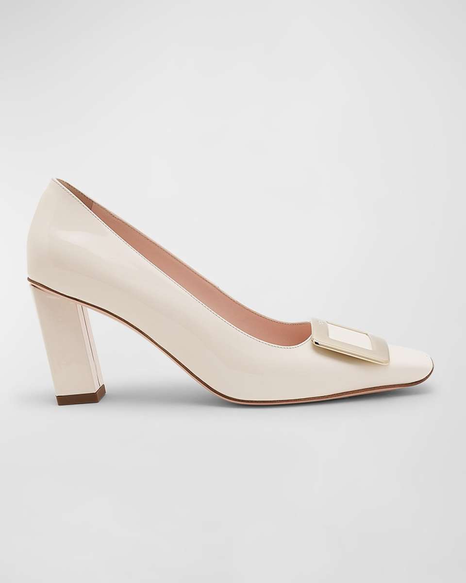 Belle Vivier Buckle Patent Pumps