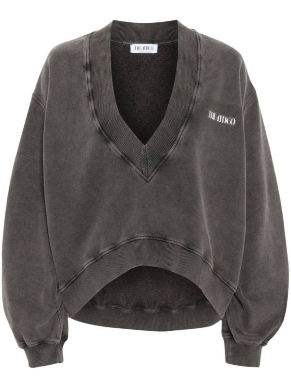 logo-rubberised cotton sweatshirt