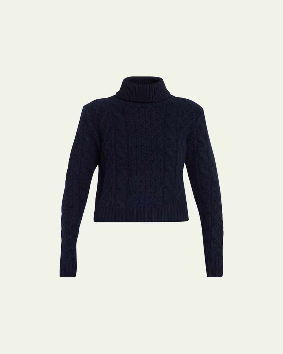 Andrina Cable Cashmere-Wool Turtleneck Sweat
